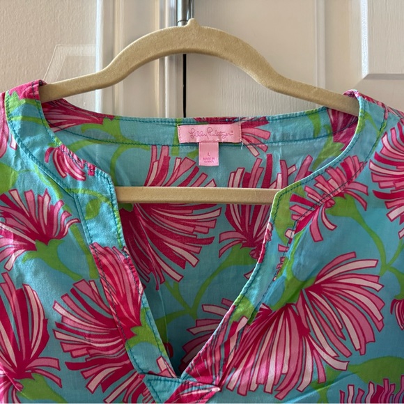 Lilly Pulitzer Coverup Tunic with Pink, Blue and Green Design - Picture 2 of 3